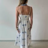 Embroidery Smock Dress - White