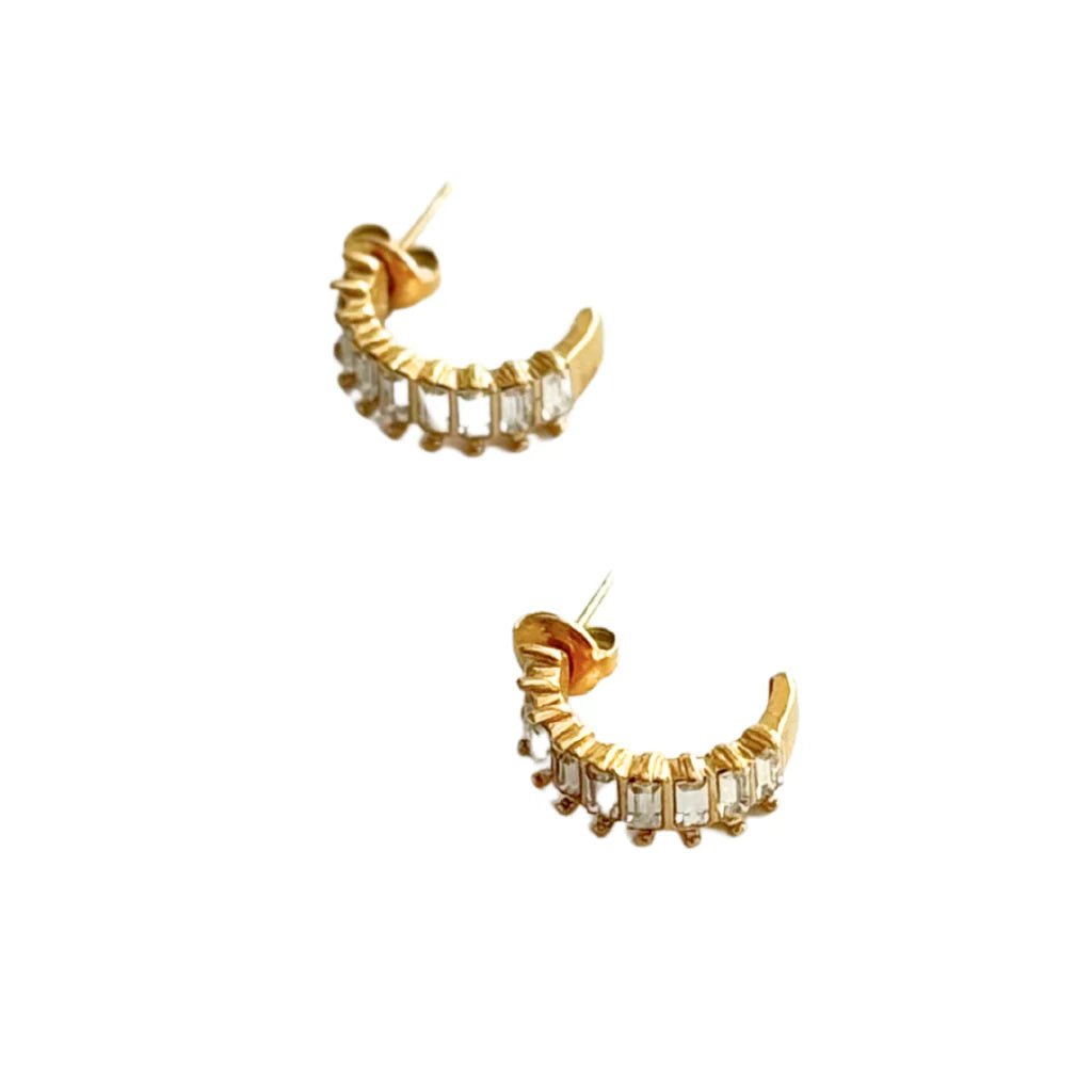 Emerald Cut Cubic Zirconia Hoop