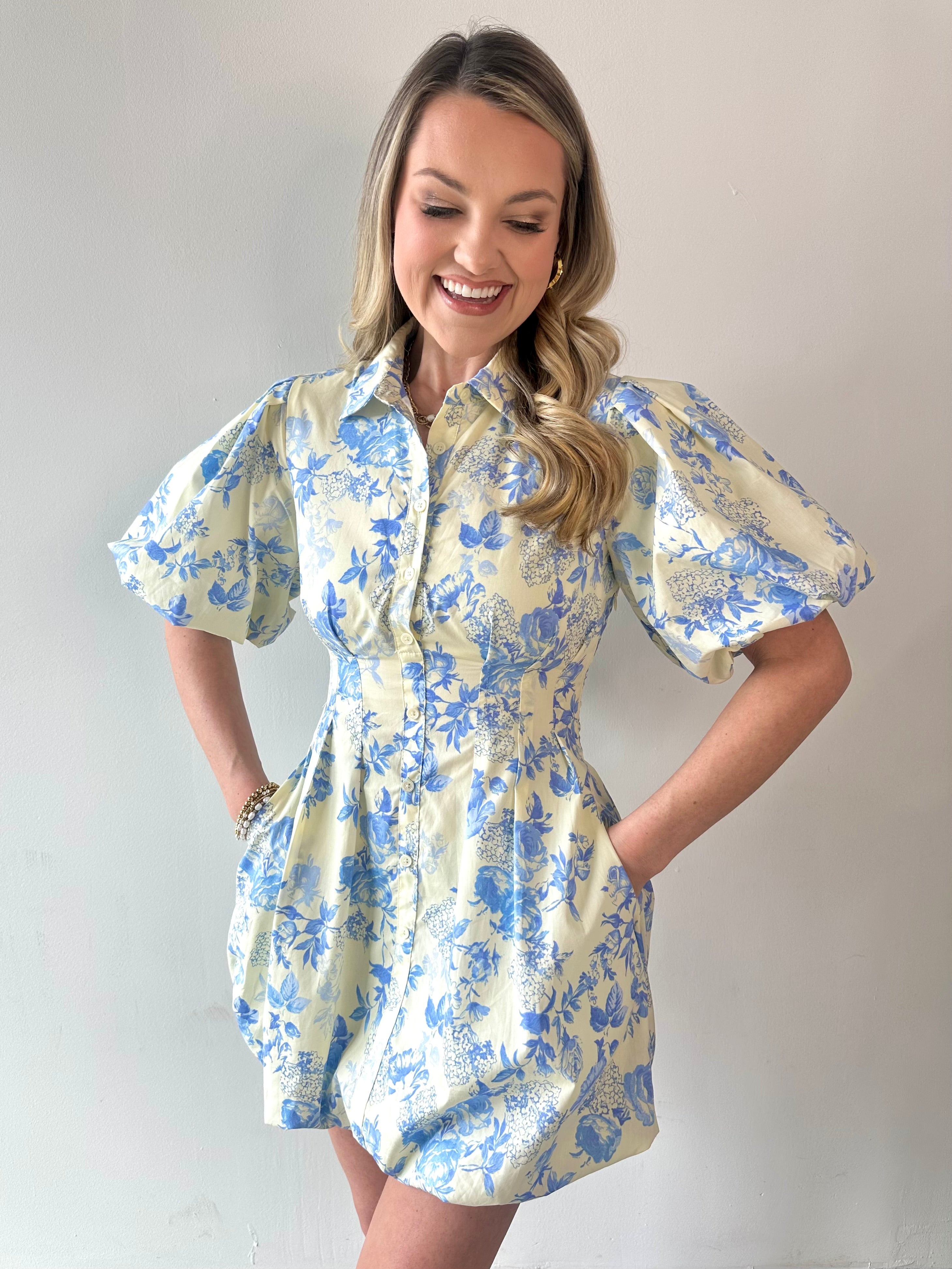 Emily Floral Puff Dress