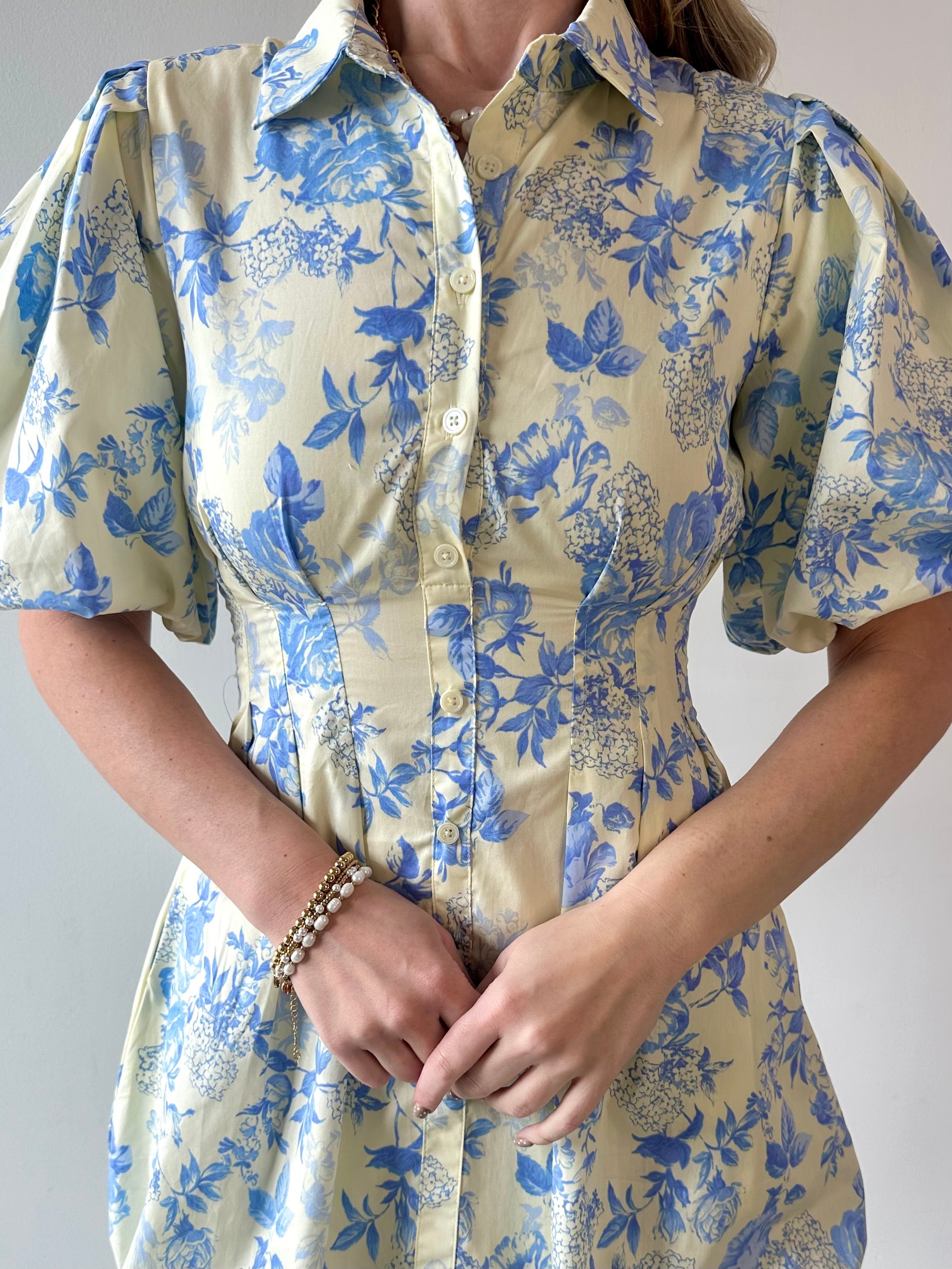 Emily Floral Puff Dress