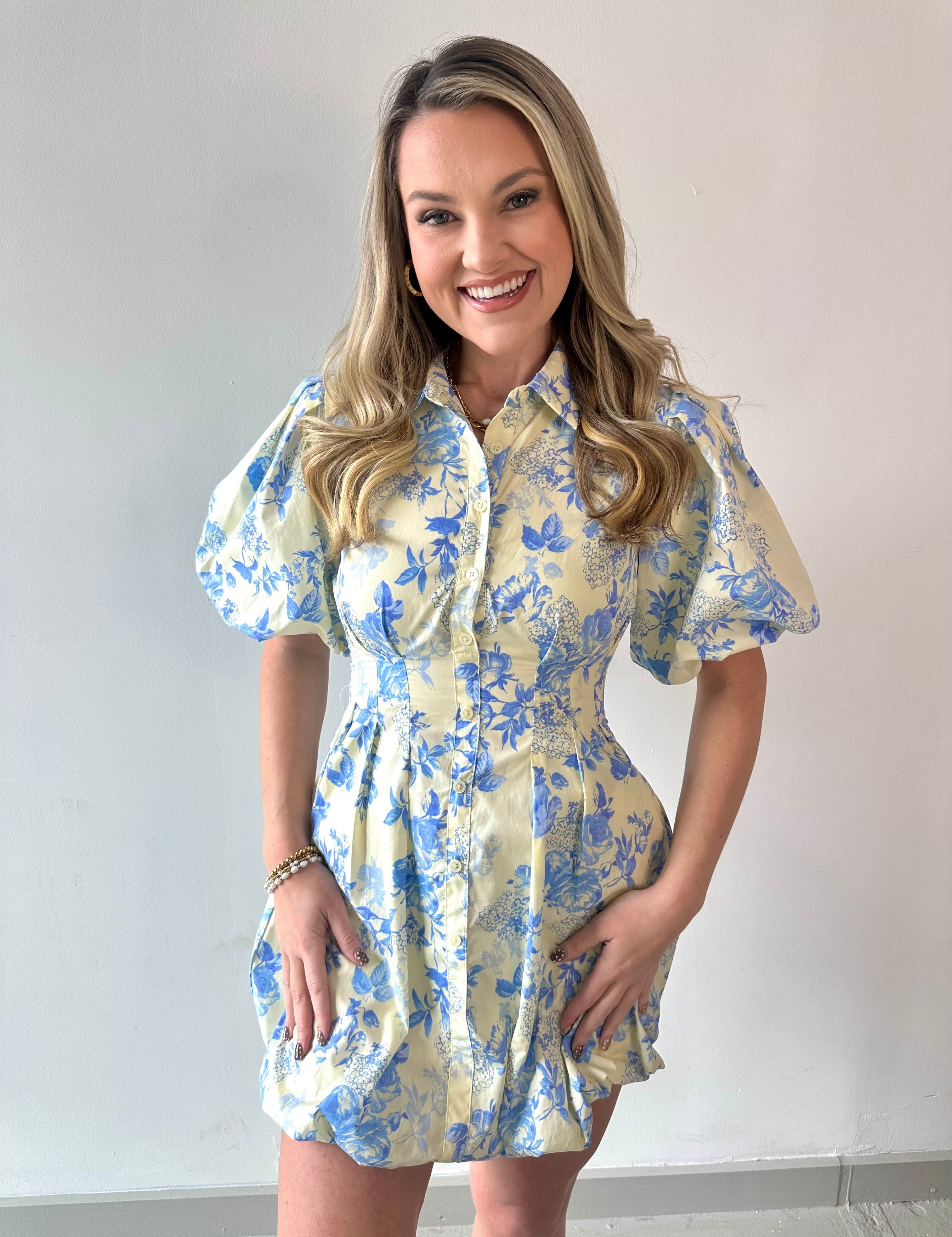 Emily Floral Puff Dress