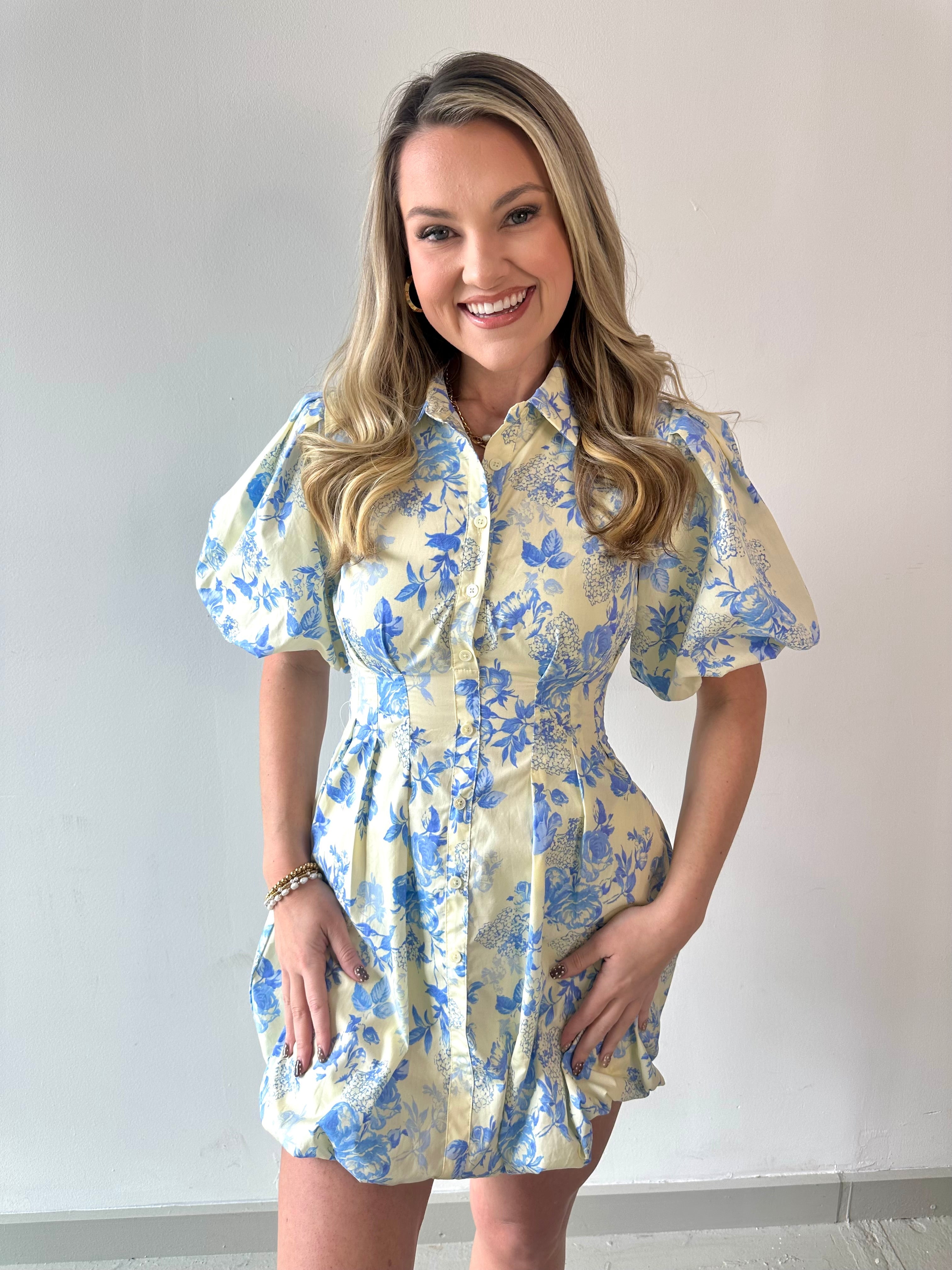 Emily Floral Puff Dress