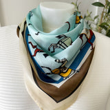 Equestrian Horse Scarf - Light Blue