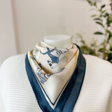 Equestrian Horse Scarf - Navy