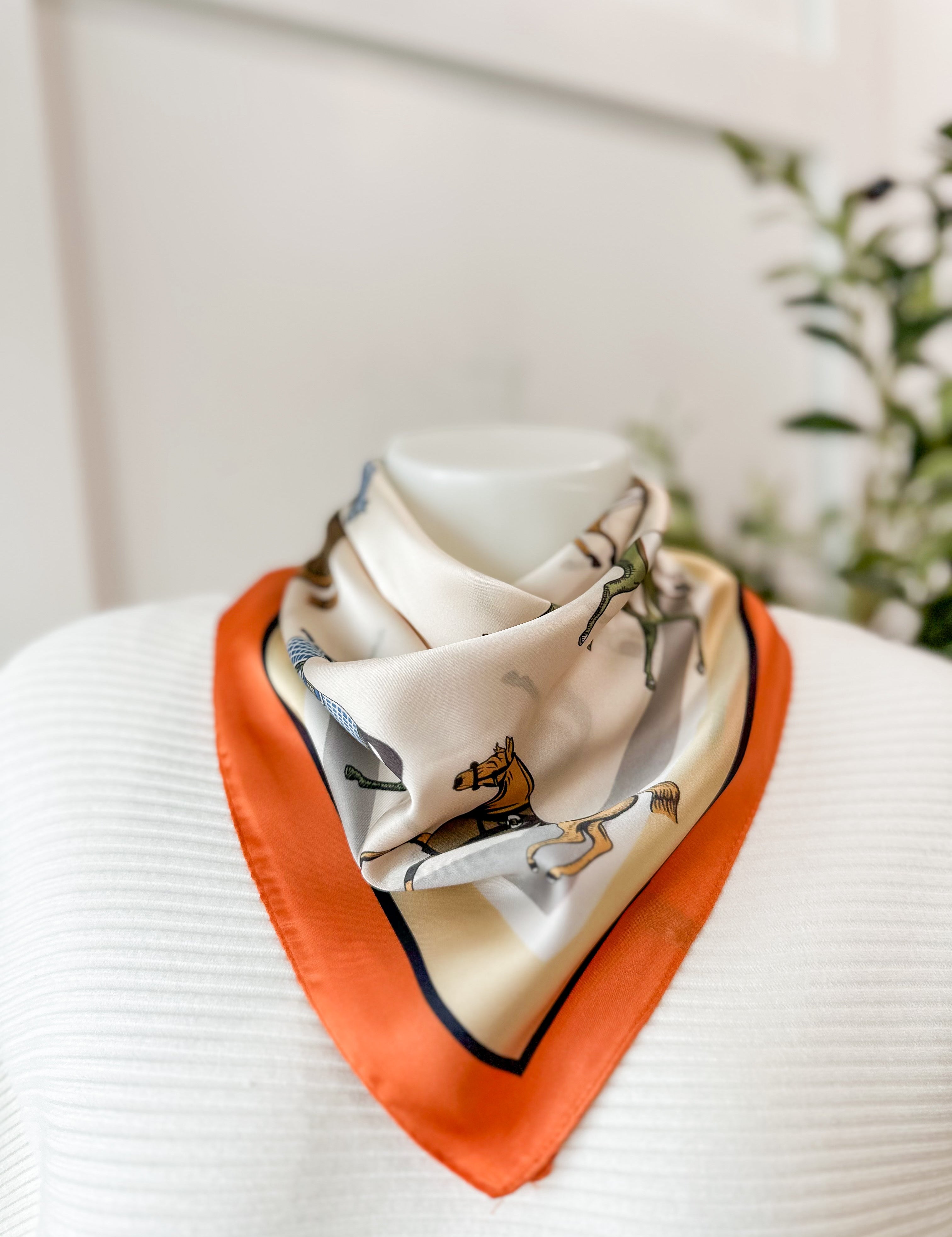 Equestrian Horse Scarf - Orange