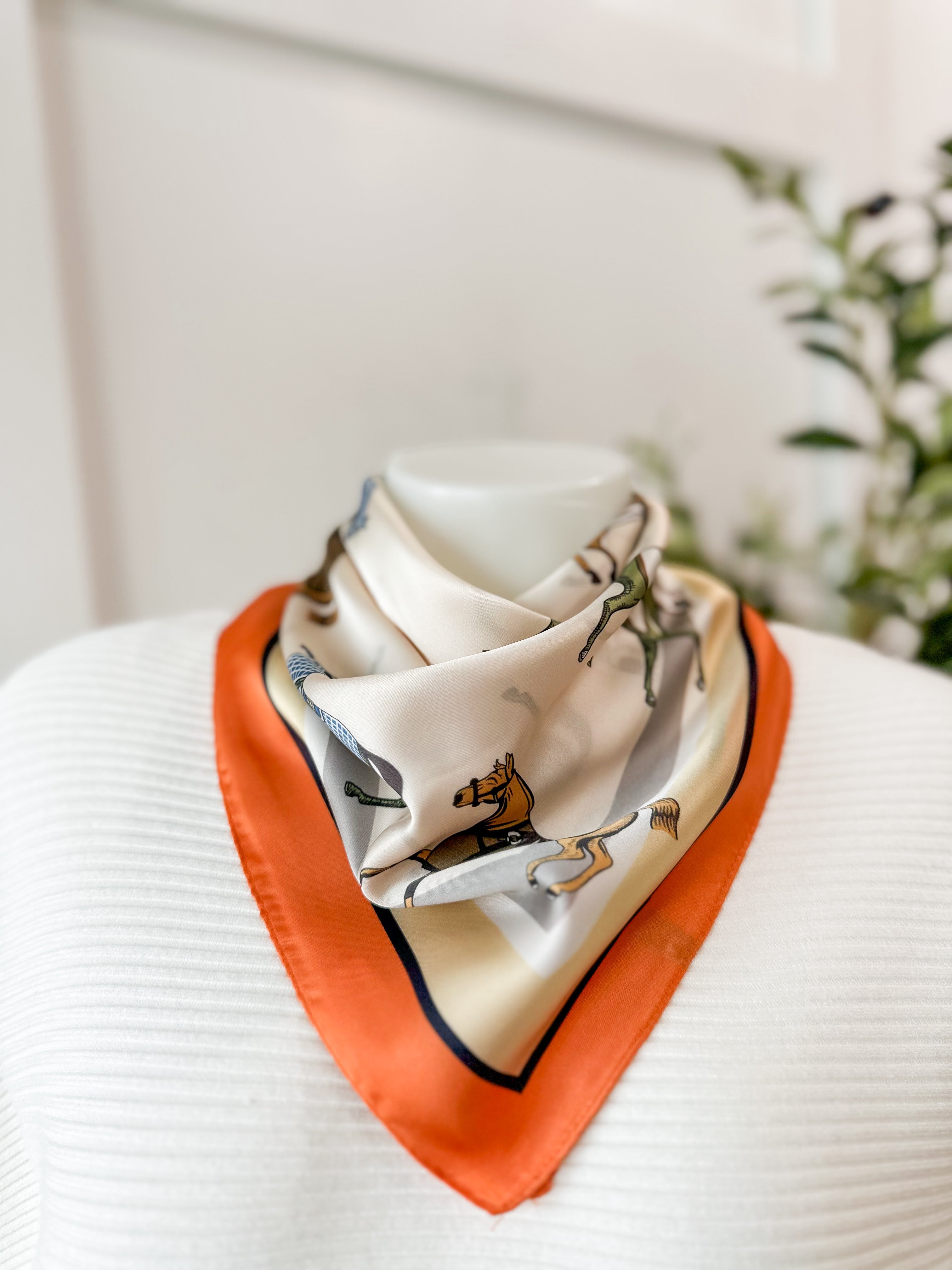 Equestrian Horse Scarf - Orange