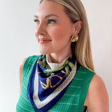 Equestrian Scarf - Navy & Green