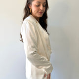Evelyn Satin Blazer - Cream