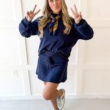 Everfleece Rib Top & Skort Set- Navy