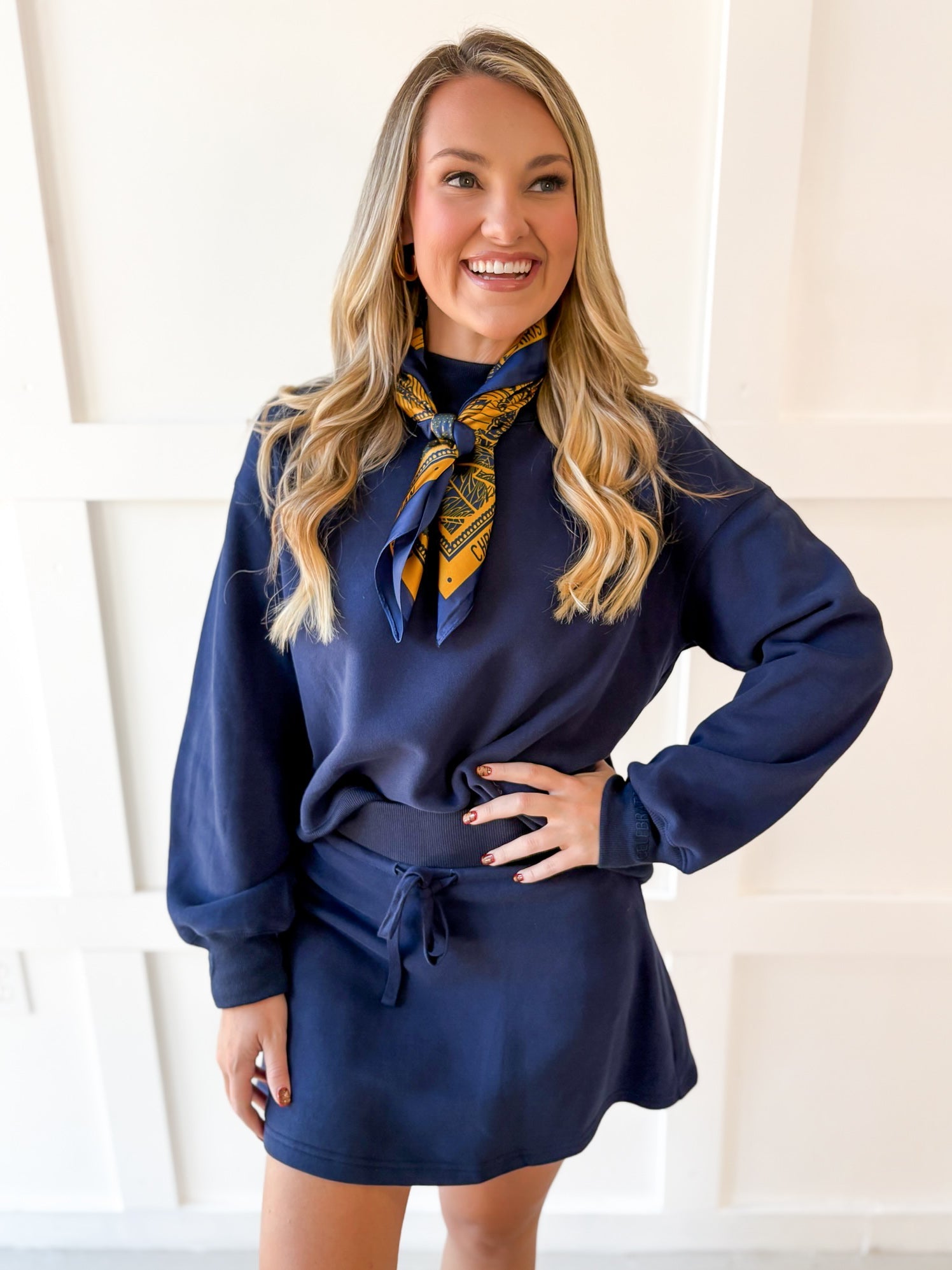 Everfleece Rib Top & Skort Set- Navy