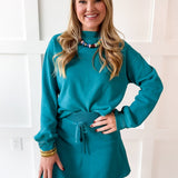 Everfleece Rib Top & Skort Set- Turquoise