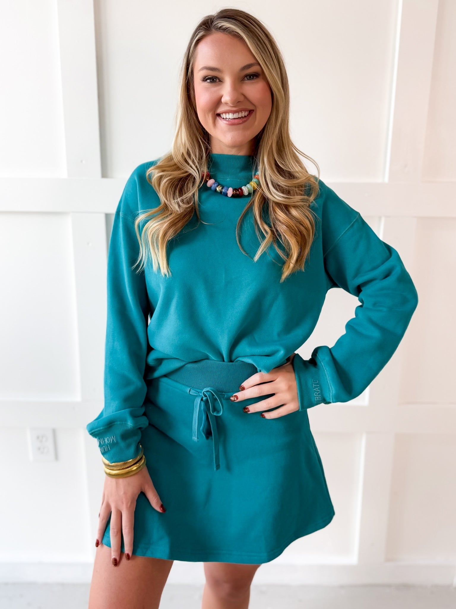 Everfleece Rib Top & Skort Set- Turquoise