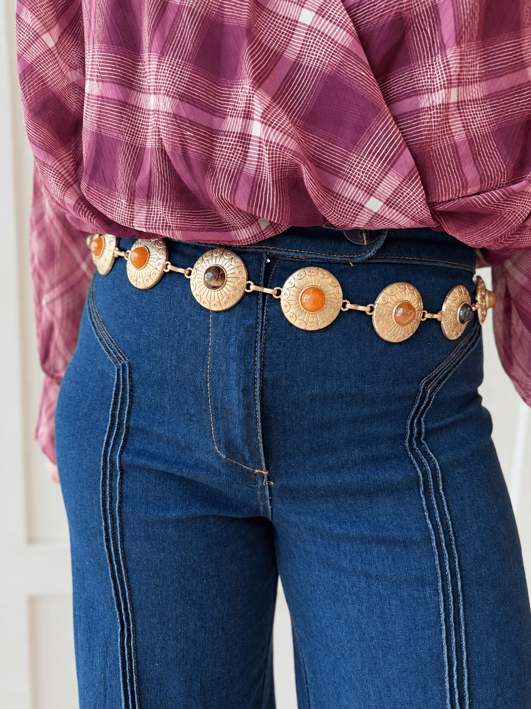 Eye of the Tiger Multicolor Gemstone Chain Belt
