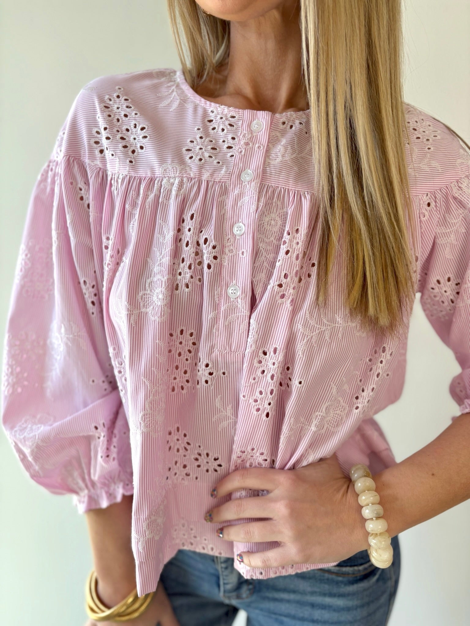 Eyelet Embroidered Blouse