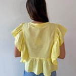 Eyelet Ruffled Cotton Poplin Top