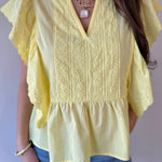 Eyelet Ruffled Cotton Poplin Top