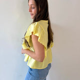 Eyelet Ruffled Cotton Poplin Top