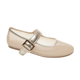 Faye Buckle Flats - Gold