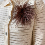 Feather Brooch- Brown