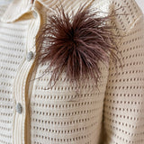 Feather Brooch- Brown