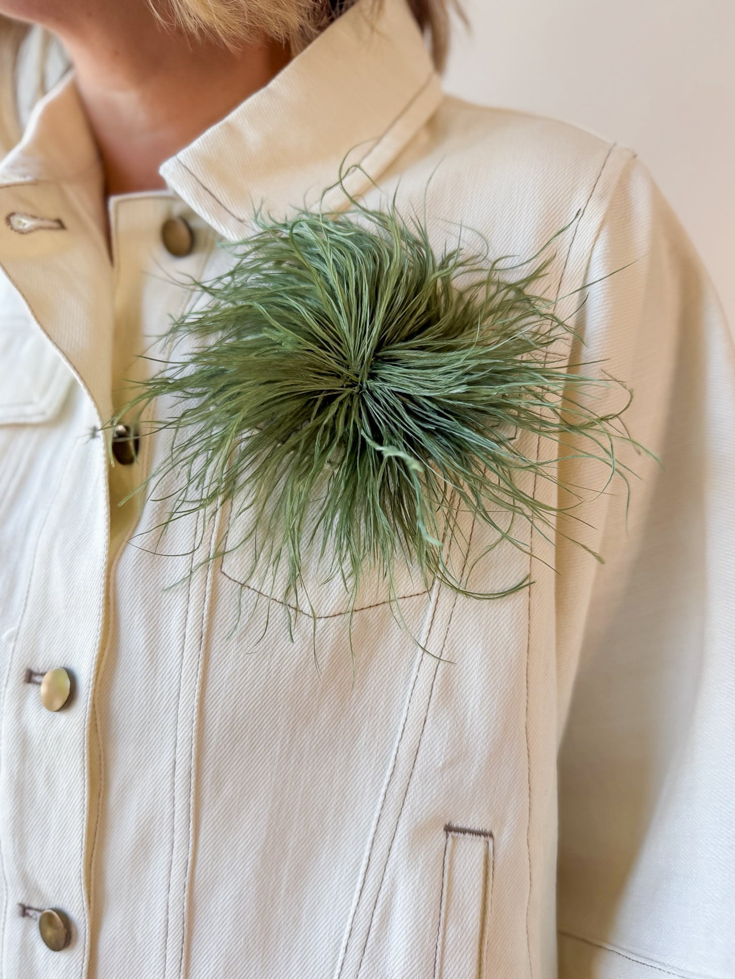 Feather Brooch- Green