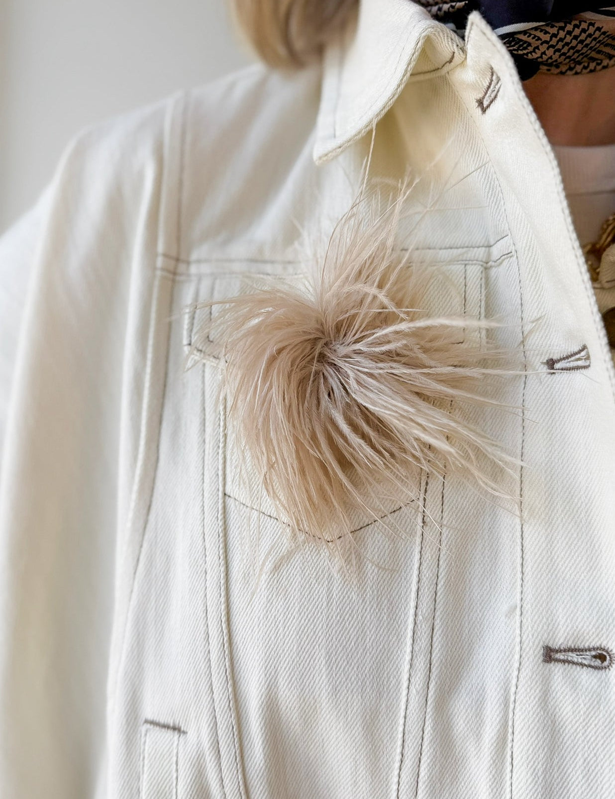 Feather Brooch- Sand