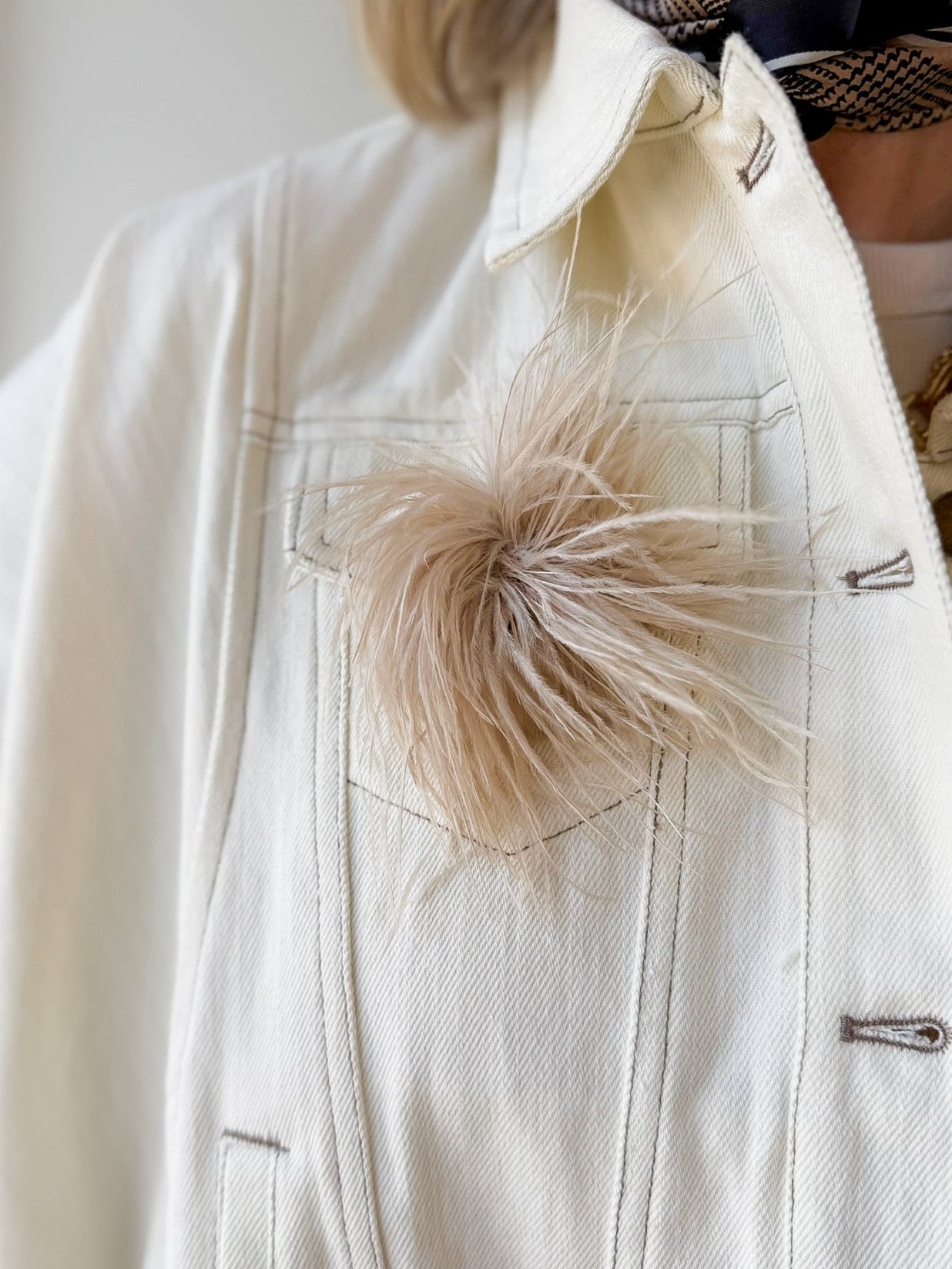 Feather Brooch- Sand