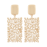Filigree Rectangle Drop Earrings