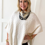 Fine Gauge Cable Knit Poncho Sweater