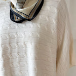 Fine Gauge Cable Knit Poncho Sweater