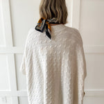 Fine Gauge Cable Knit Poncho Sweater