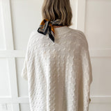 Fine Gauge Cable Knit Poncho Sweater