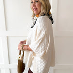 Fine Gauge Cable Knit Poncho Sweater