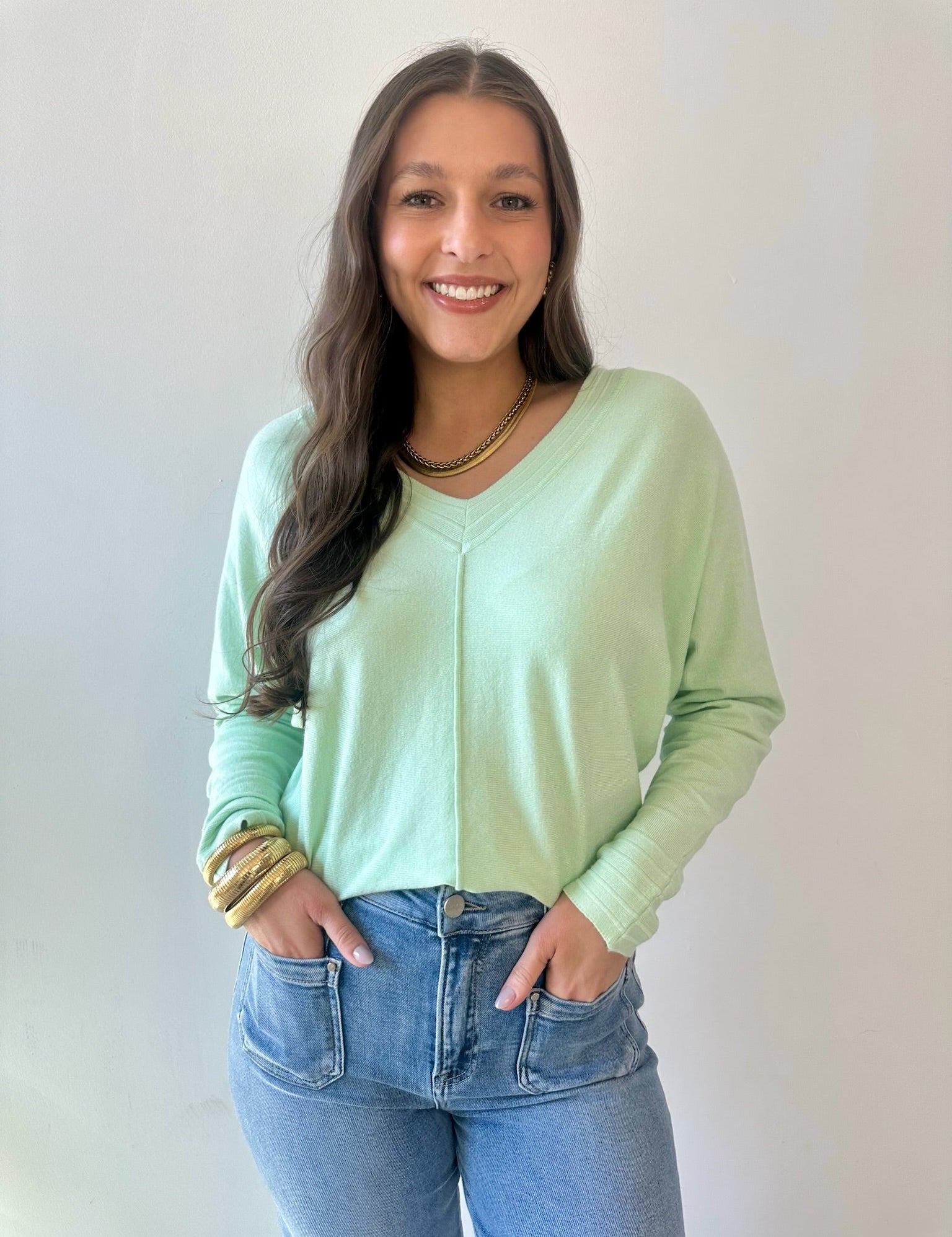 Fine Knit Center Seam Top