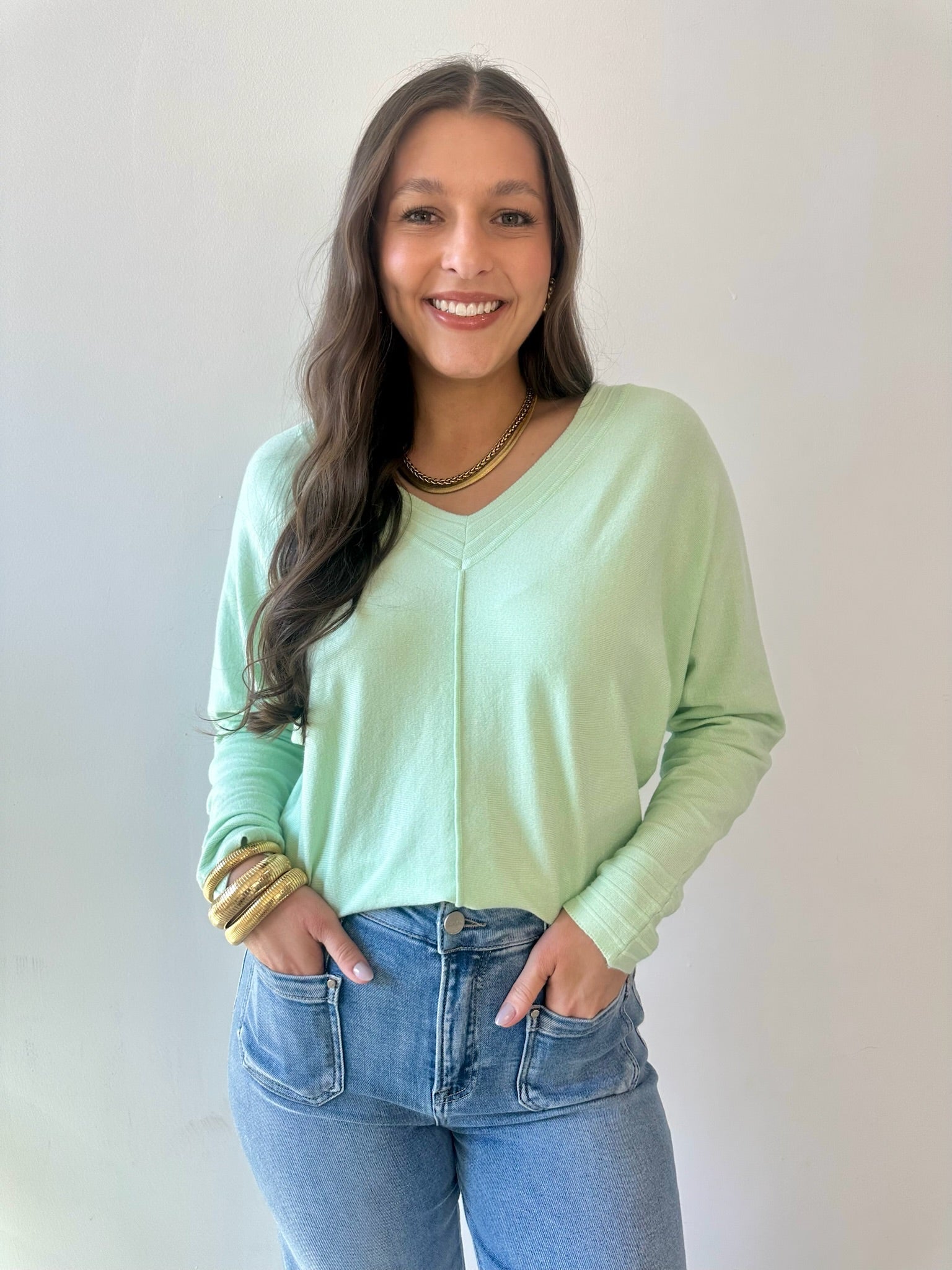 Fine Knit Center Seam Top