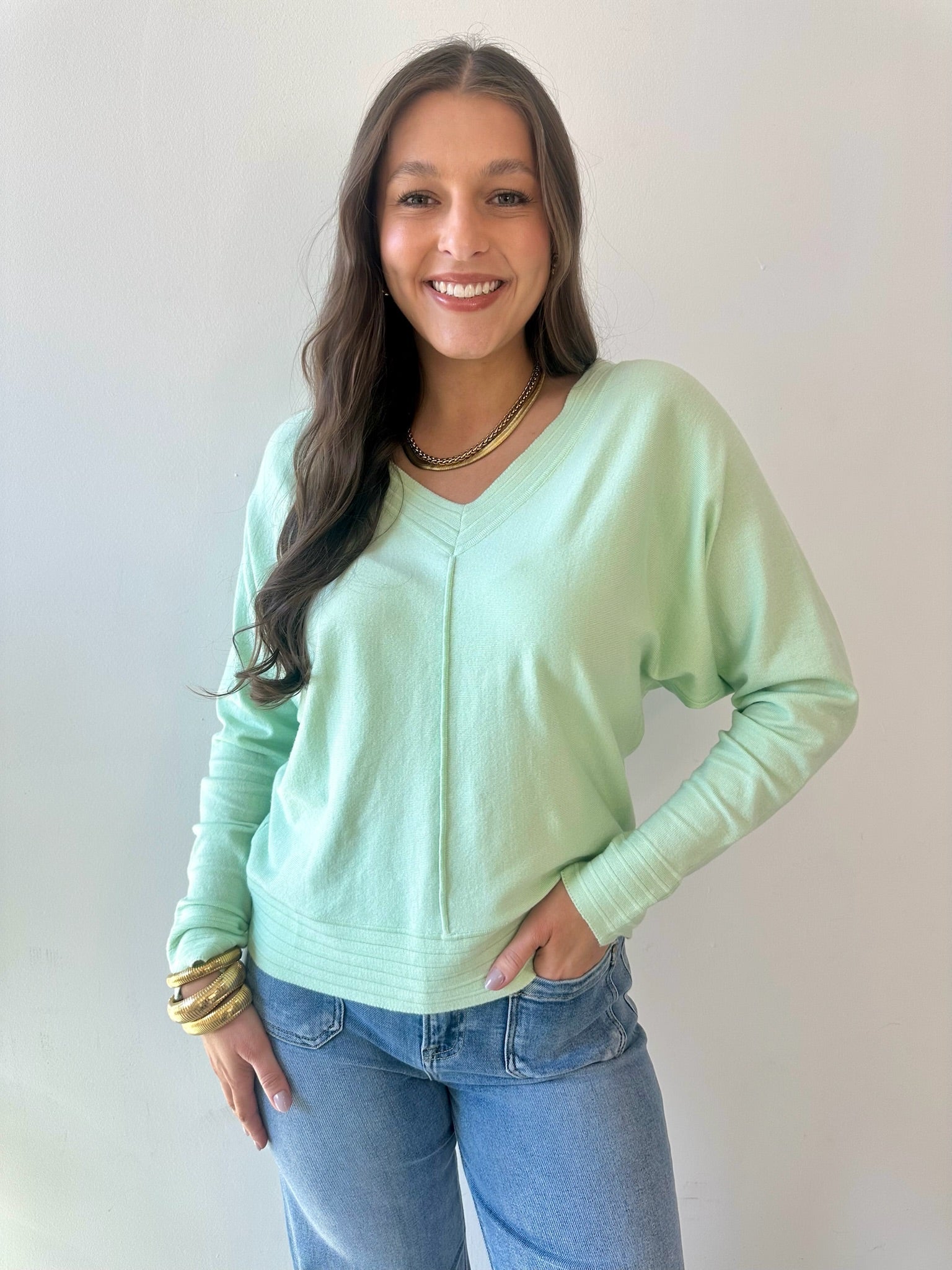 Fine Knit Center Seam Top