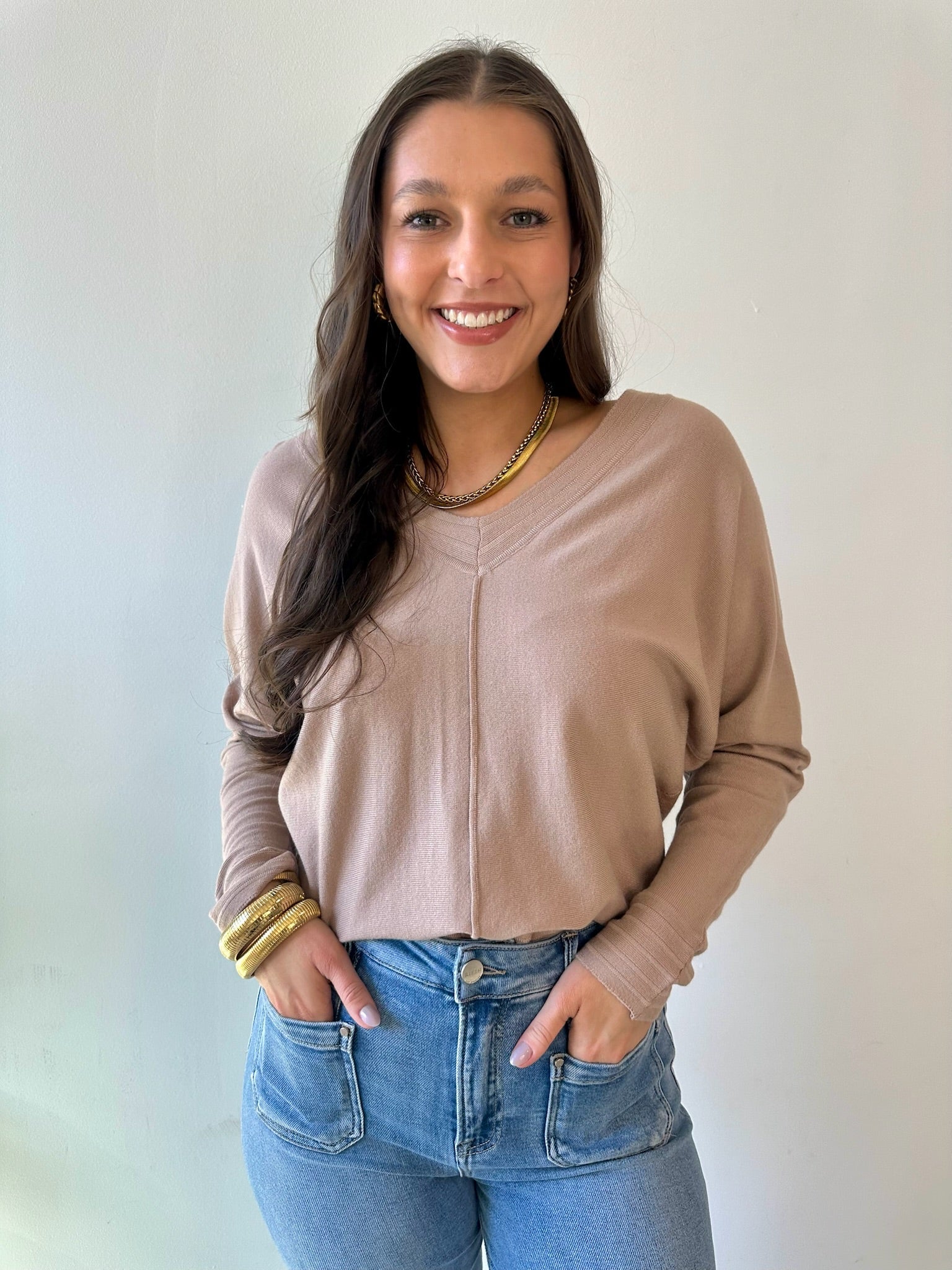 Fine Knit Center Seam Top