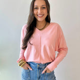 Fine Knit Center Seam Top