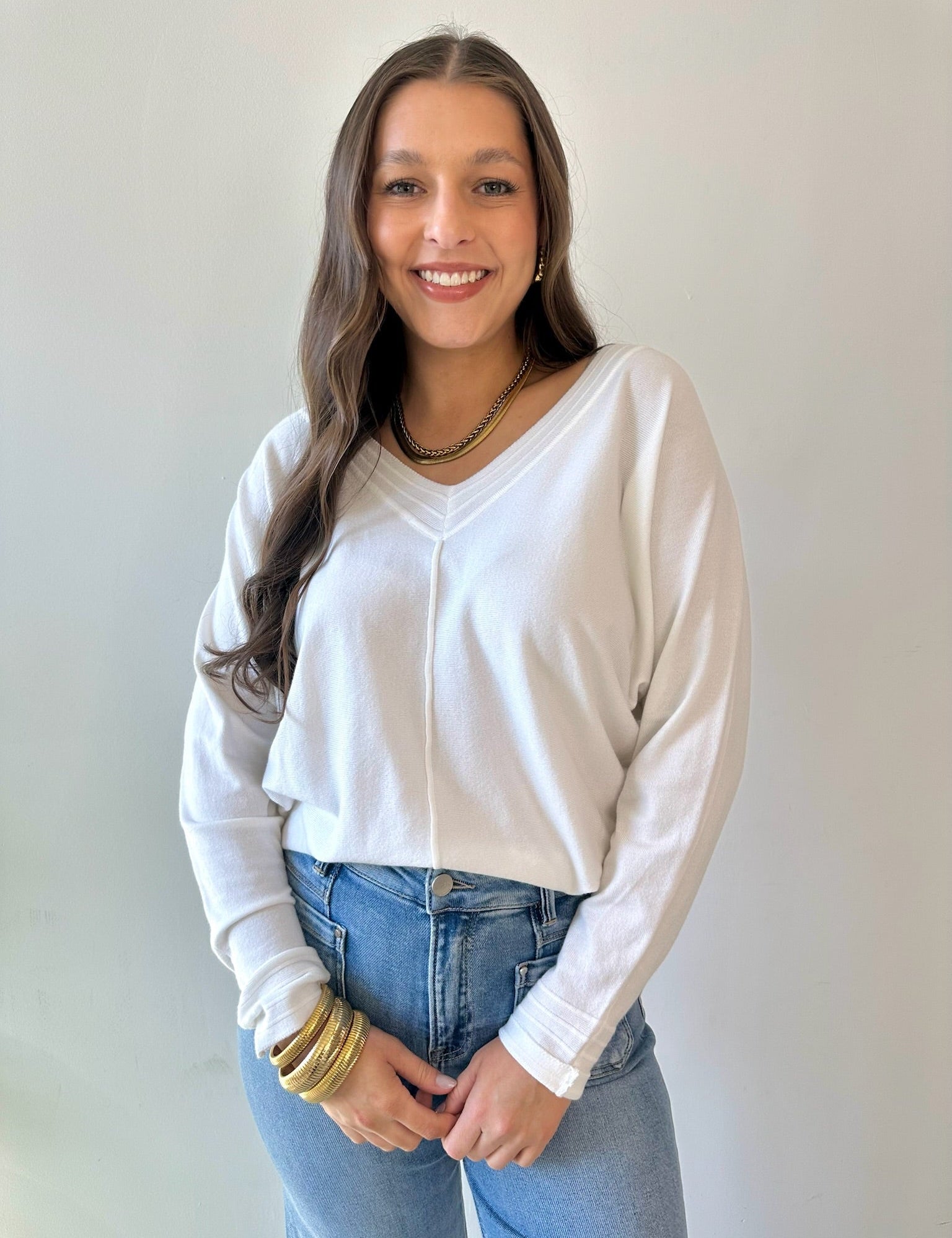 Fine Knit Center Seam Top