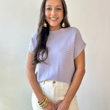 Fine Knit With Scallop Detail Top