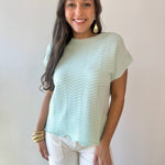 Fine Knit With Scallop Detail Top