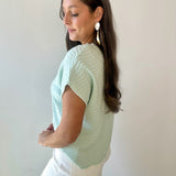 Fine Knit With Scallop Detail Top