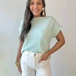 Fine Knit With Scallop Detail Top