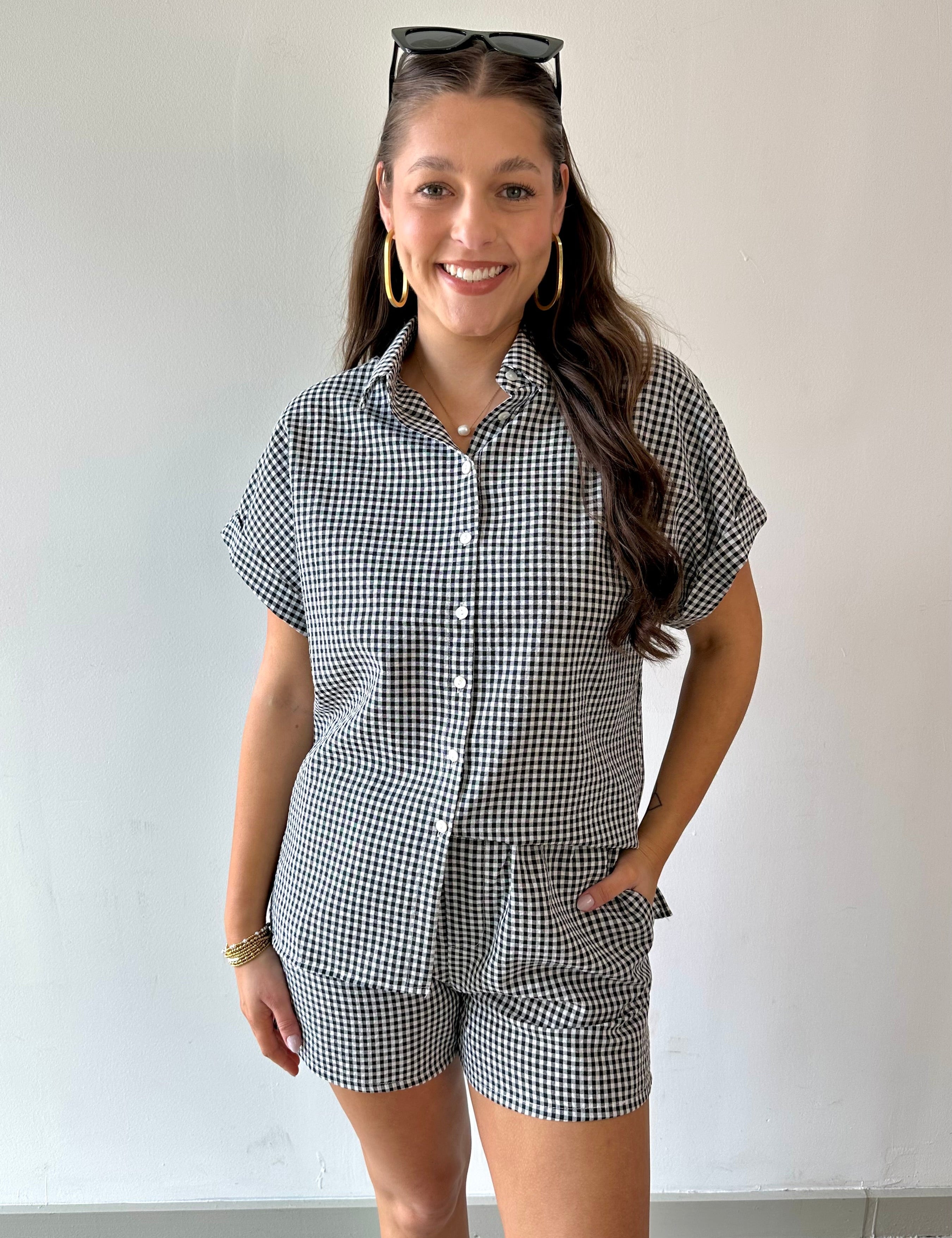 Finely Gingham Shirt & Short Set