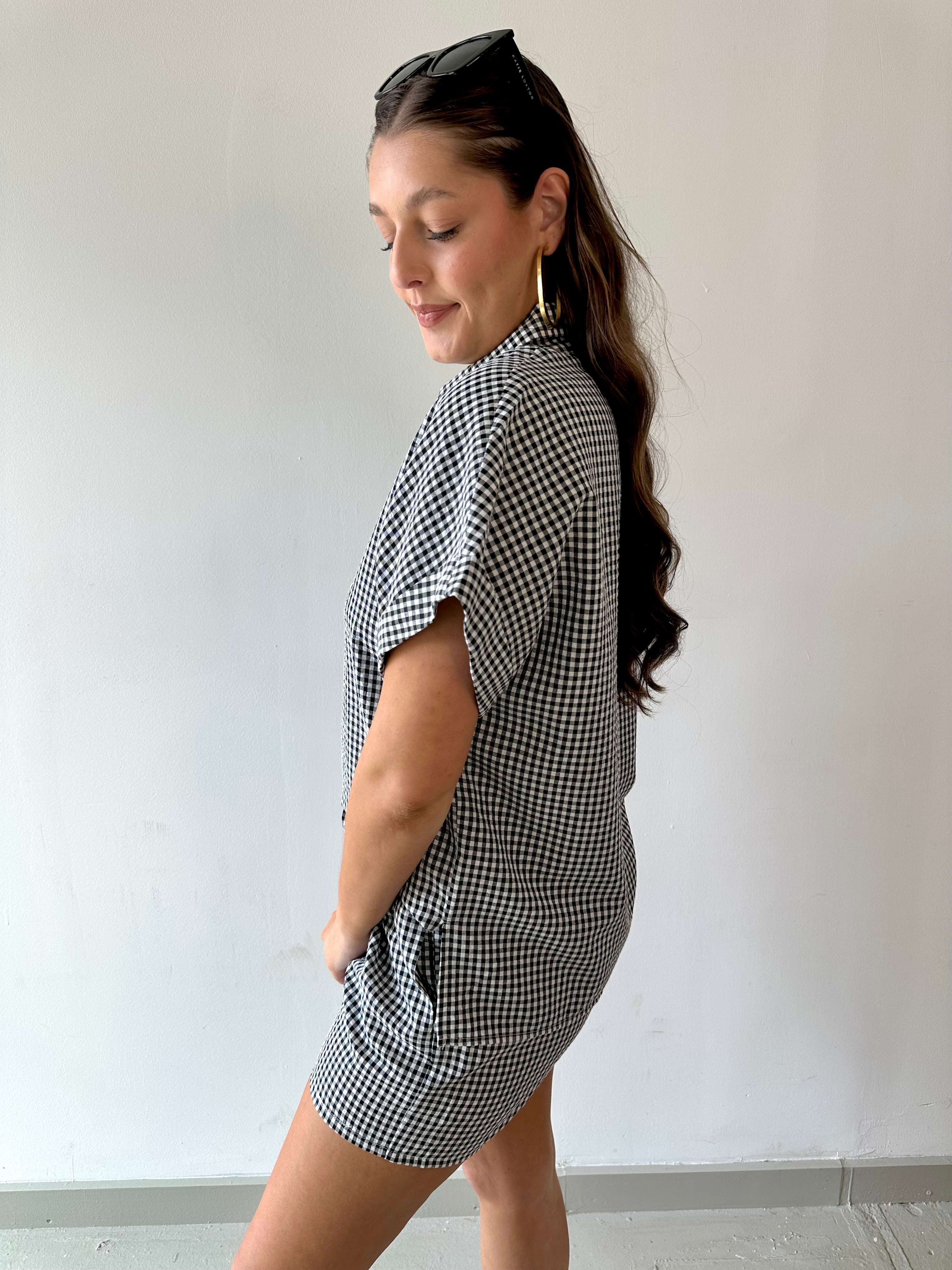 Finely Gingham Shirt & Short Set