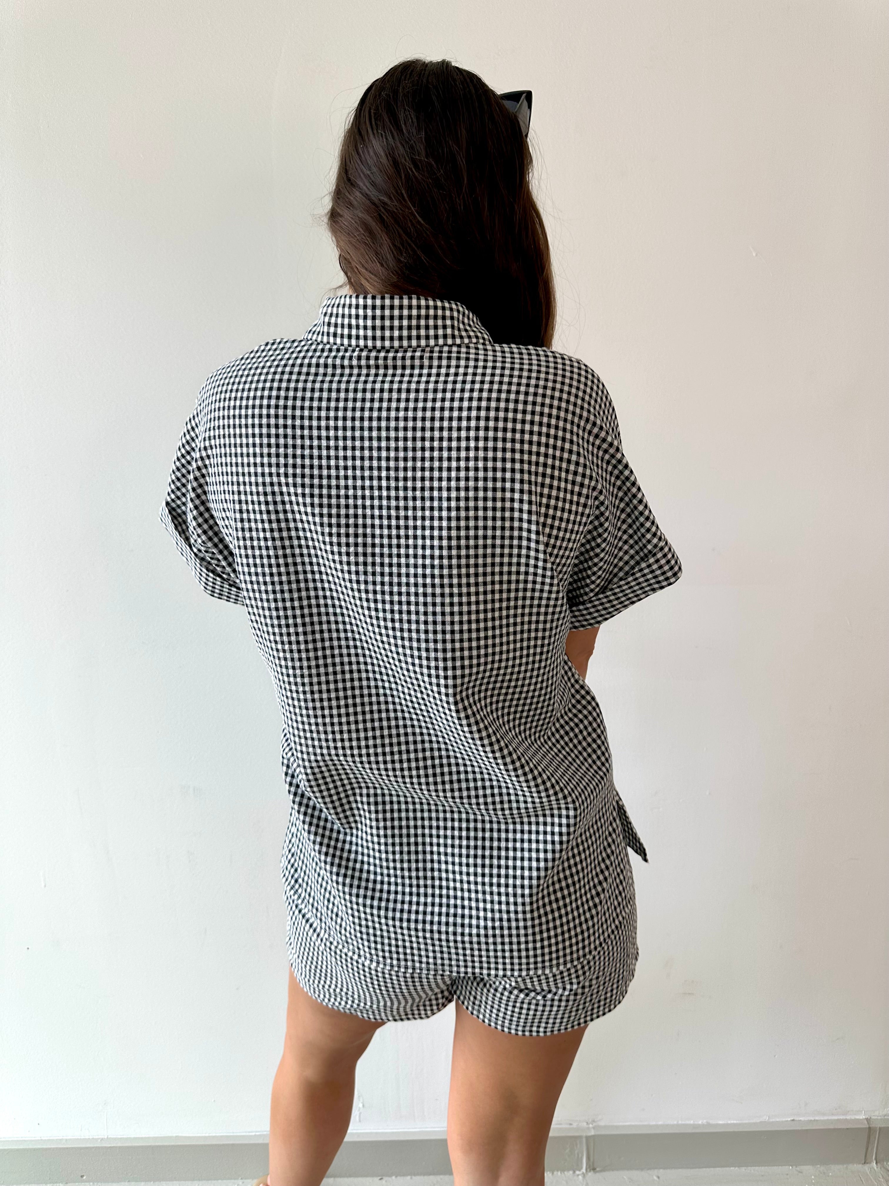 Finely Gingham Shirt & Short Set