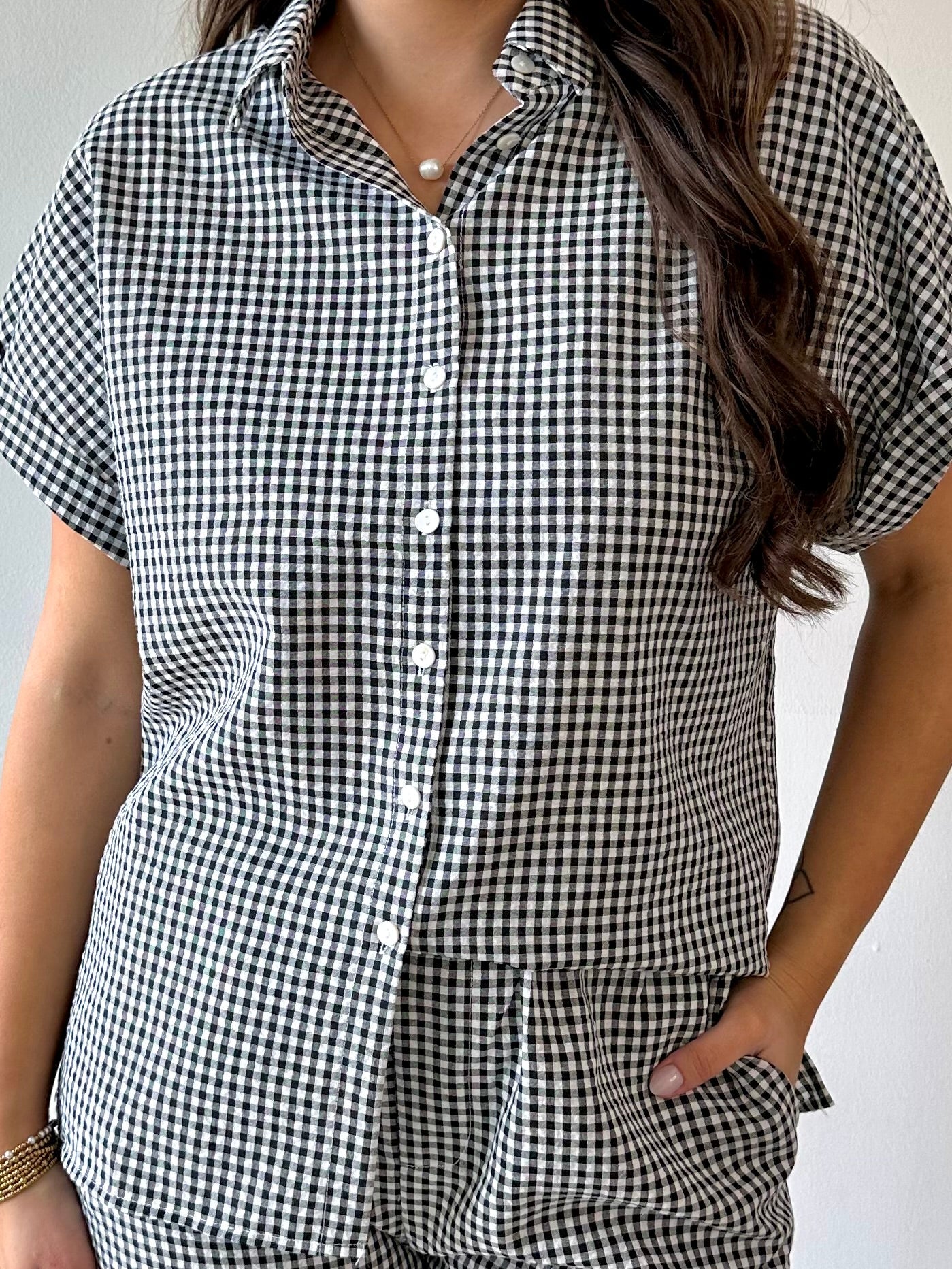 Finely Gingham Shirt & Short Set