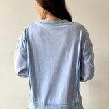 Fish Embroidered Washed Sweatshirt