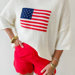 Flag Print Knit Sweater