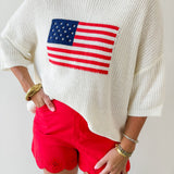 Flag Print Knit Sweater